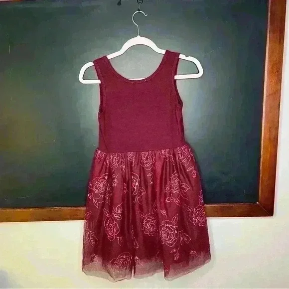 Knitworks Girls Size 12 Red Dress Sleeveless Flowers Holidays - Picture 2 of 4
